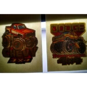 Monster Trucks Screamin Gleamin Glitter Iron-On Transfer Decal Donruss 1970s